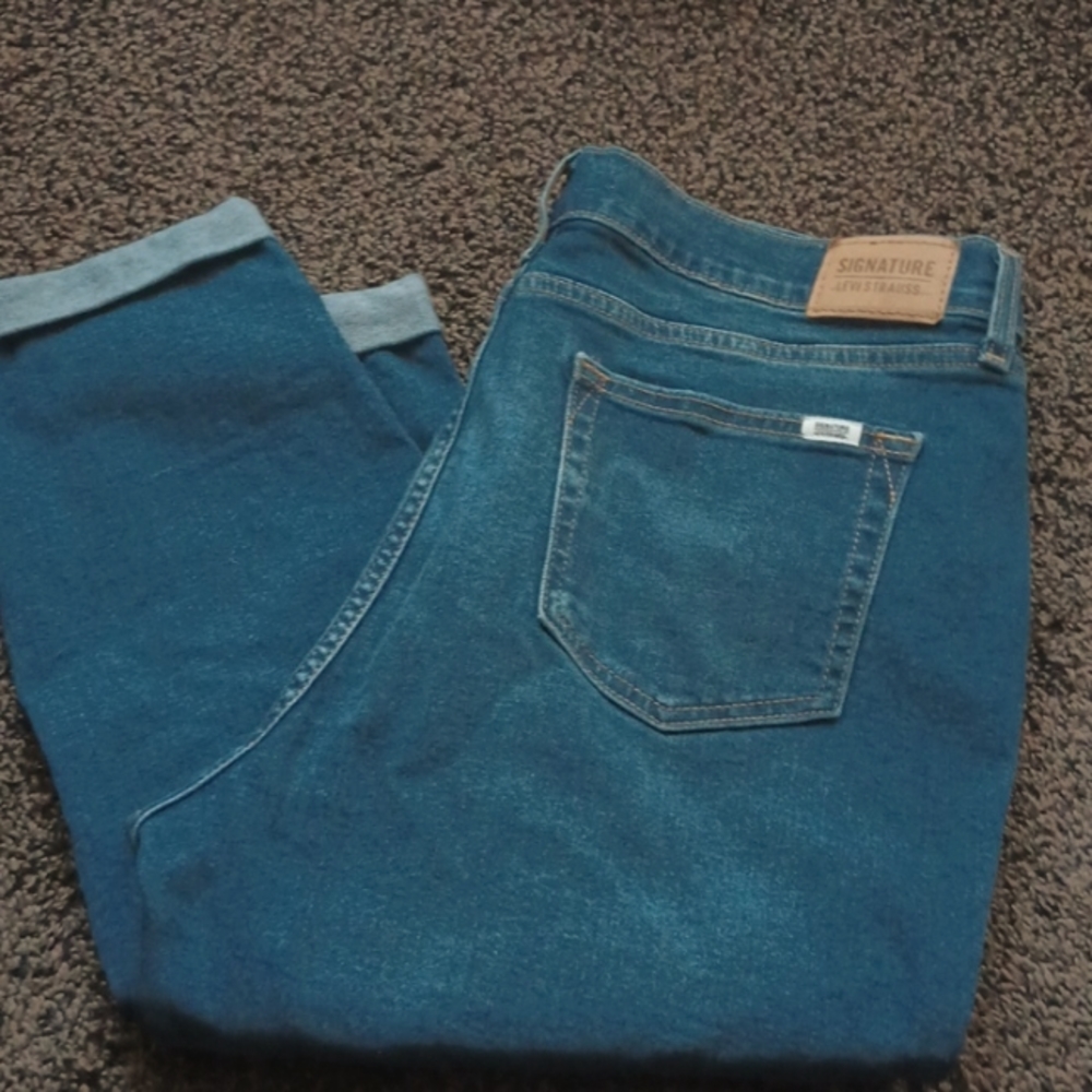 Womens Levi's Signature Boyfriend Cropped Jeans Size 14
